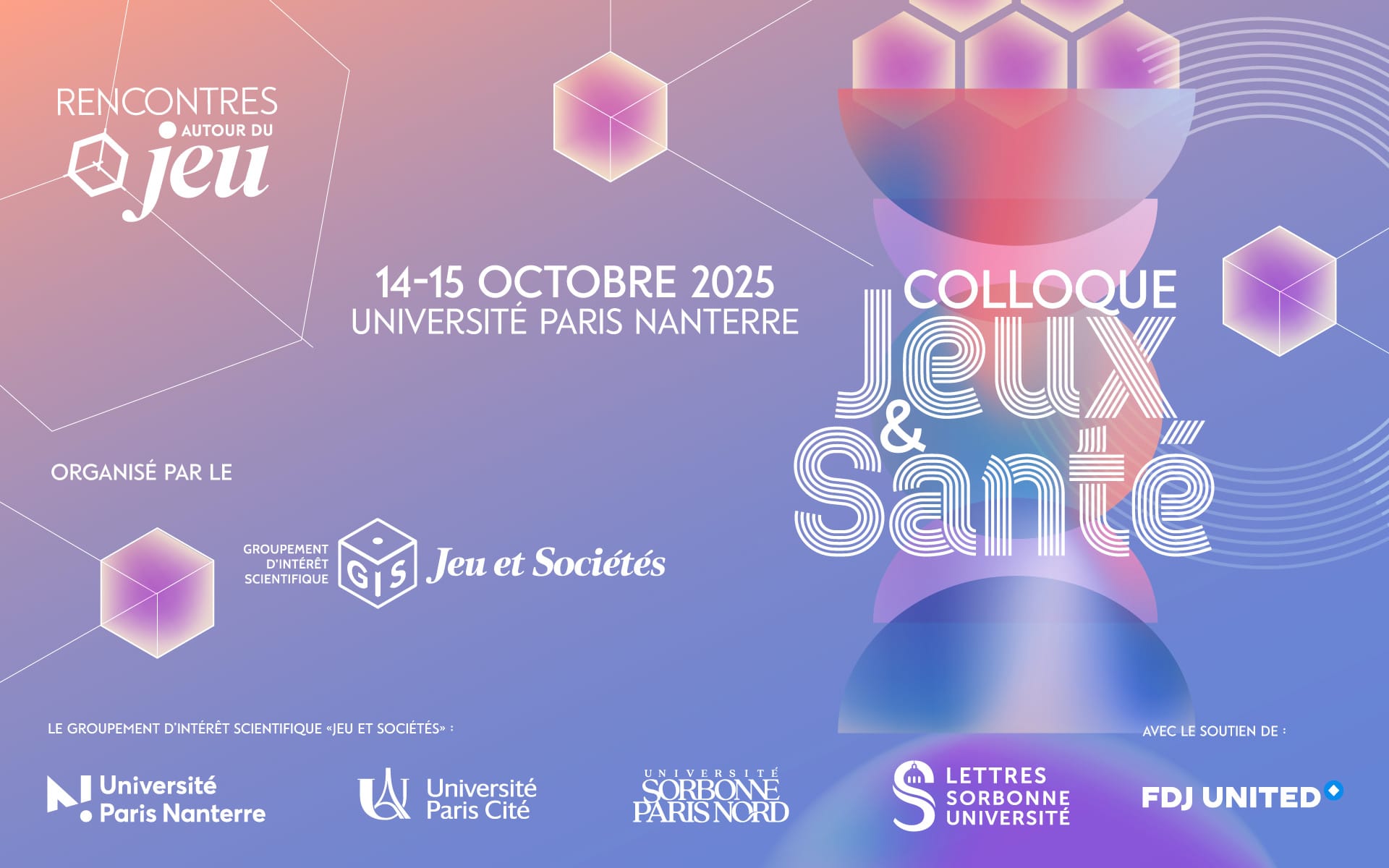 Rencontres autour du jeu : Jeu(x) et santé – 14 et 15 octobre 2025