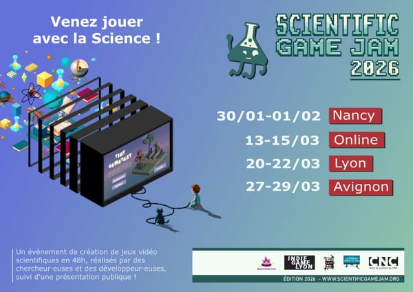Trois nouvelles Scientific Game Jam organisées par La Science entre en jeu
