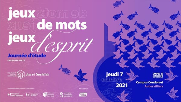 Journée d'étude «Jeux de mots, jeux d'esprit» - jeudi 7 octobre 2021